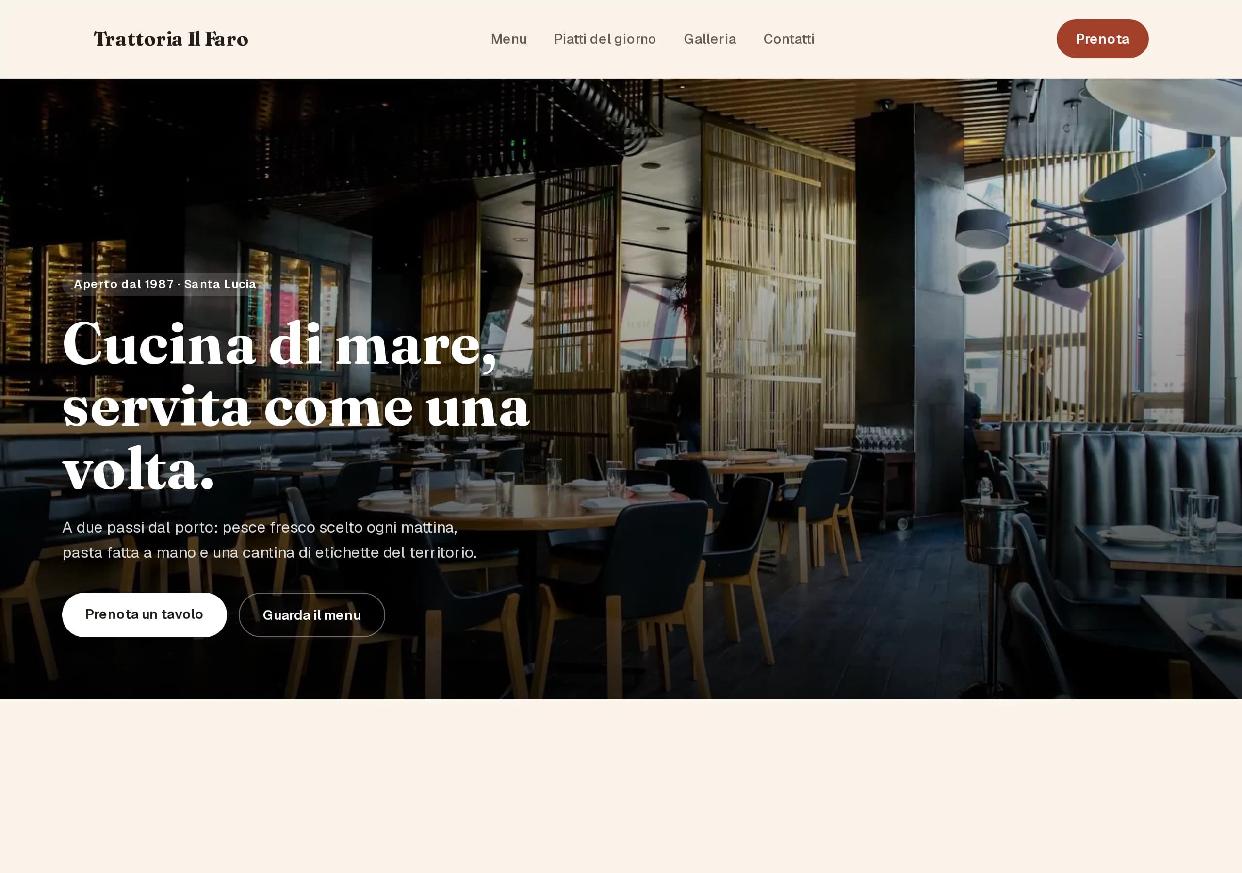 Il sito di Trattoria Il Faro